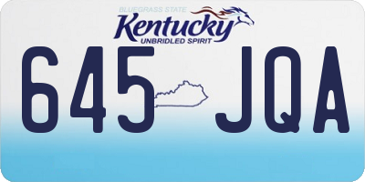 KY license plate 645JQA