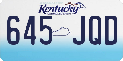 KY license plate 645JQD