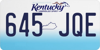 KY license plate 645JQE