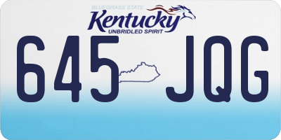 KY license plate 645JQG