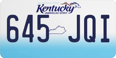 KY license plate 645JQI