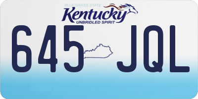 KY license plate 645JQL