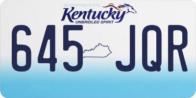KY license plate 645JQR
