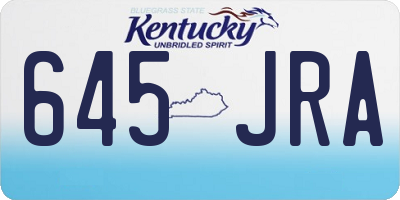 KY license plate 645JRA