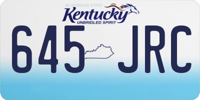 KY license plate 645JRC