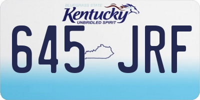 KY license plate 645JRF