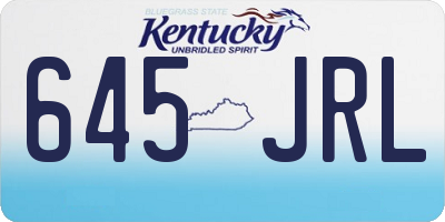 KY license plate 645JRL