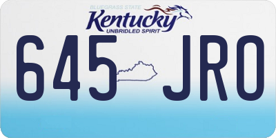 KY license plate 645JRO