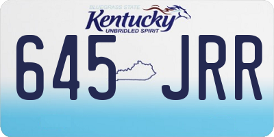 KY license plate 645JRR