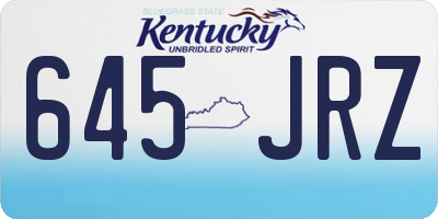KY license plate 645JRZ