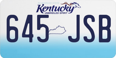 KY license plate 645JSB