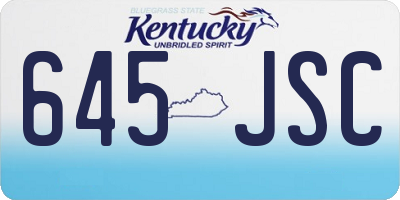 KY license plate 645JSC