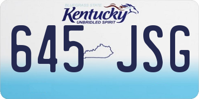 KY license plate 645JSG