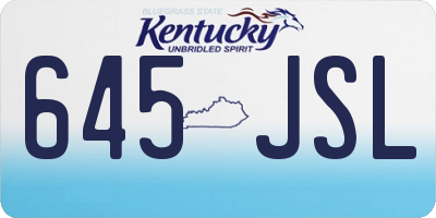 KY license plate 645JSL