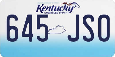 KY license plate 645JSO