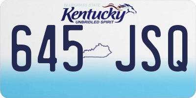 KY license plate 645JSQ