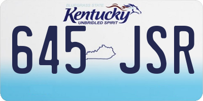 KY license plate 645JSR