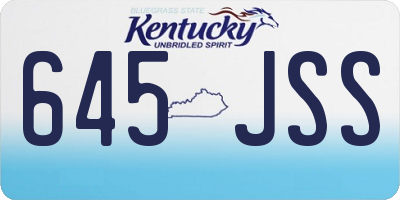 KY license plate 645JSS