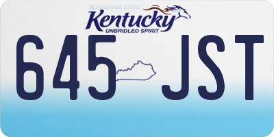 KY license plate 645JST