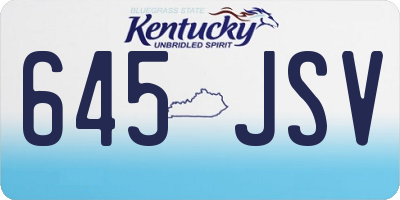 KY license plate 645JSV