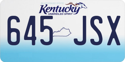 KY license plate 645JSX