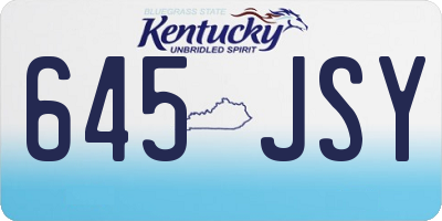 KY license plate 645JSY