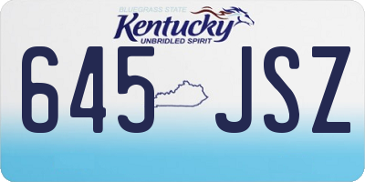 KY license plate 645JSZ