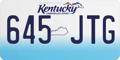 KY license plate 645JTG