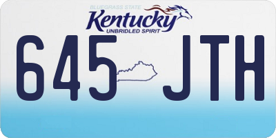 KY license plate 645JTH
