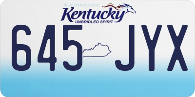 KY license plate 645JYX