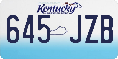 KY license plate 645JZB