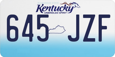 KY license plate 645JZF