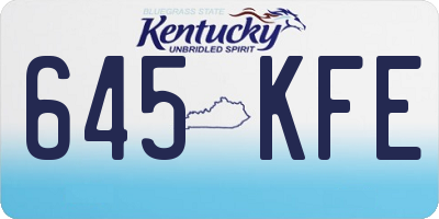 KY license plate 645KFE