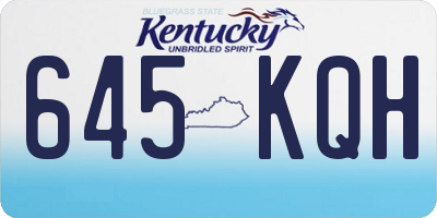 KY license plate 645KQH
