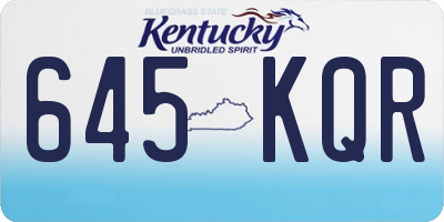 KY license plate 645KQR
