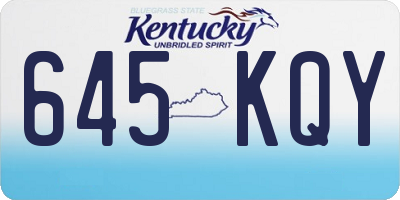 KY license plate 645KQY