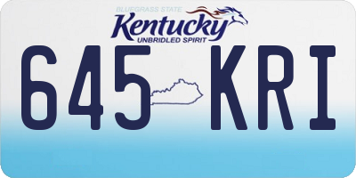 KY license plate 645KRI
