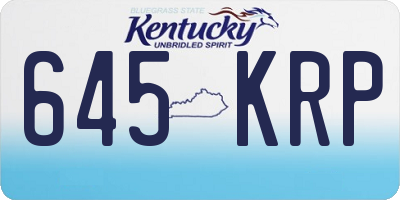 KY license plate 645KRP