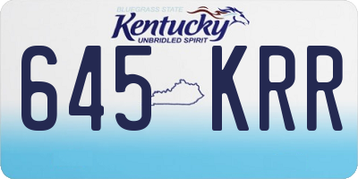 KY license plate 645KRR