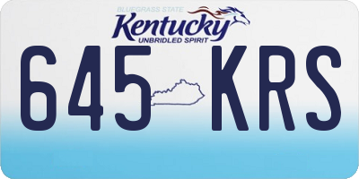 KY license plate 645KRS