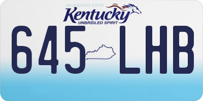 KY license plate 645LHB