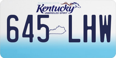 KY license plate 645LHW