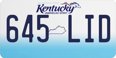 KY license plate 645LID