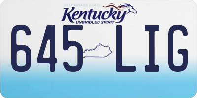 KY license plate 645LIG