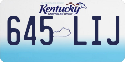 KY license plate 645LIJ