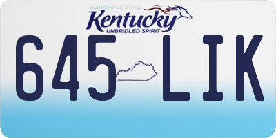 KY license plate 645LIK