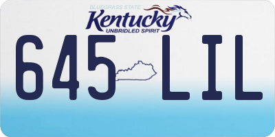KY license plate 645LIL