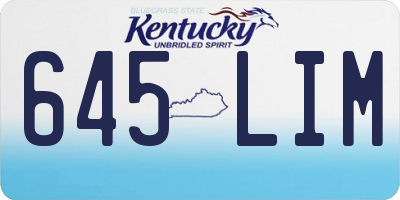 KY license plate 645LIM