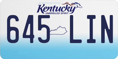 KY license plate 645LIN
