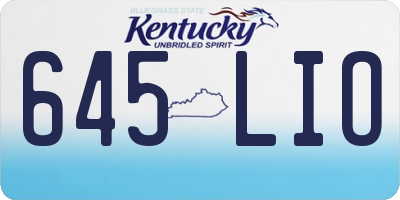 KY license plate 645LIO